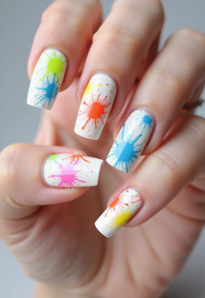 20 Vibrant Summer Nail Designs That Will Make Your Friends Green with Envy! - 4. Neon Splashes