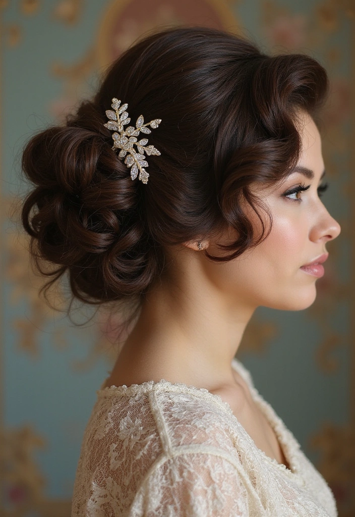 21 Stunning Curly Hairstyles That Will Make You Flaunt Your Curls! - 10. Vintage Curly Updo