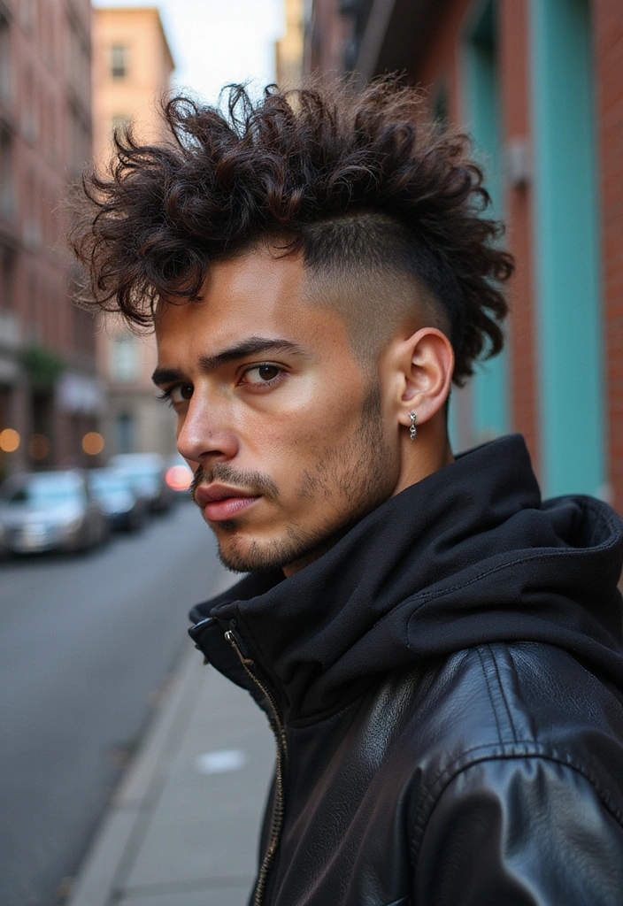 21 Stunning Curly Hairstyles That Will Make You Flaunt Your Curls! - 20. Curly Faux Hawk
