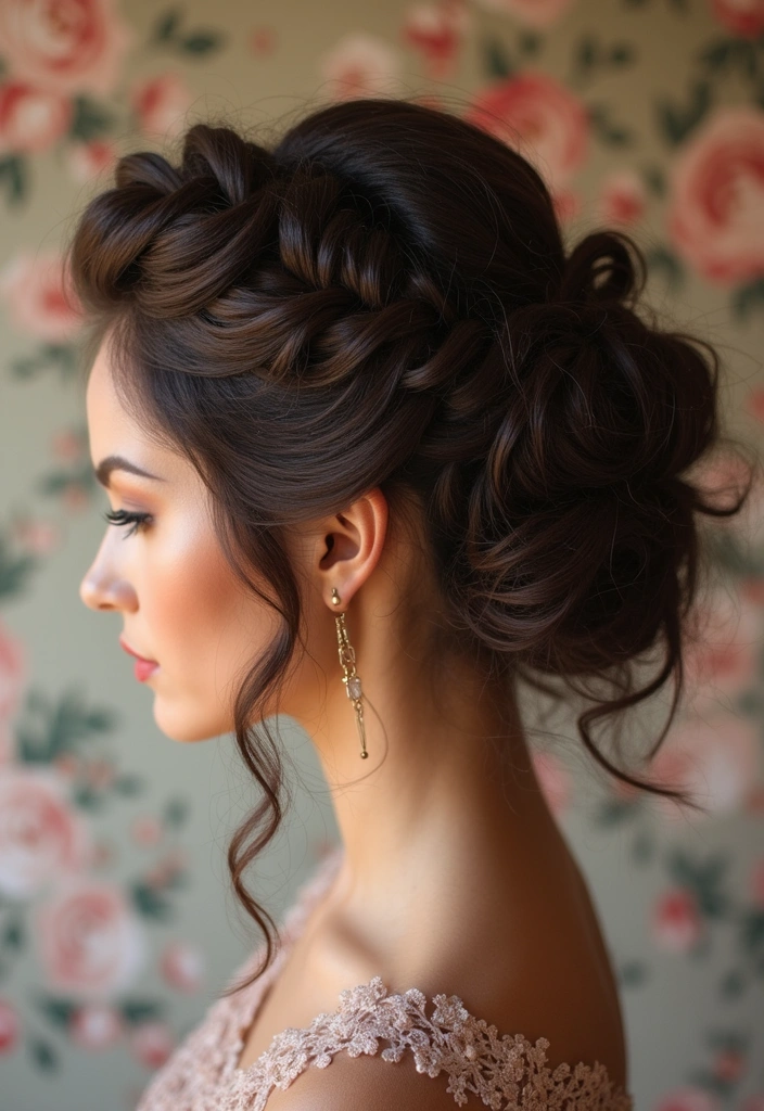 21 Stunning Curly Hairstyles That Will Make You Flaunt Your Curls! - 3. Curly Updo with Braids