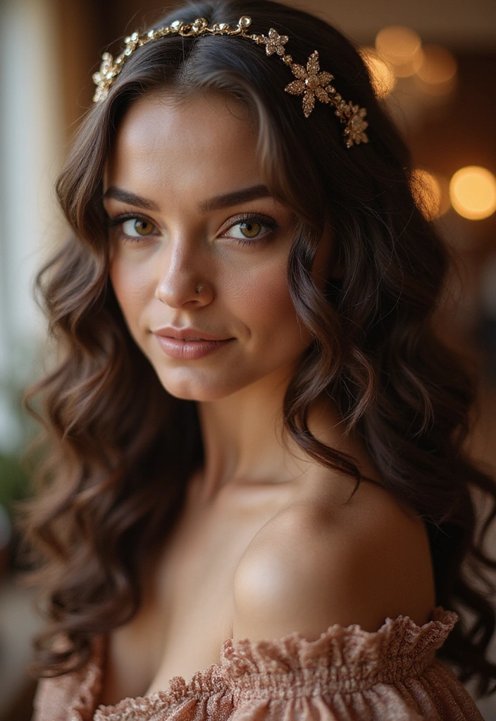 21 Stunning Curly Hairstyles That Will Make You Flaunt Your Curls! - 8. Glamorous Curls with Accessories