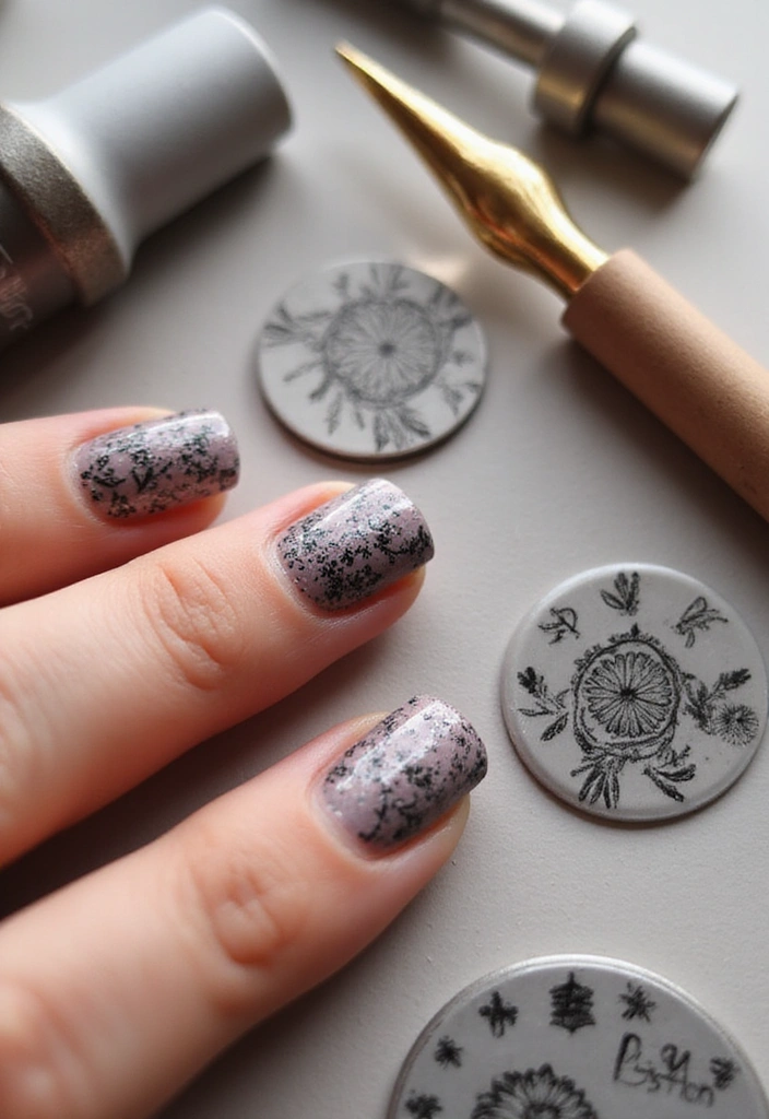 25 Stunning Nail Designs You Can DIY at Home (Your Friends Will Be Jealous!) - 15. Stamped Nail Art