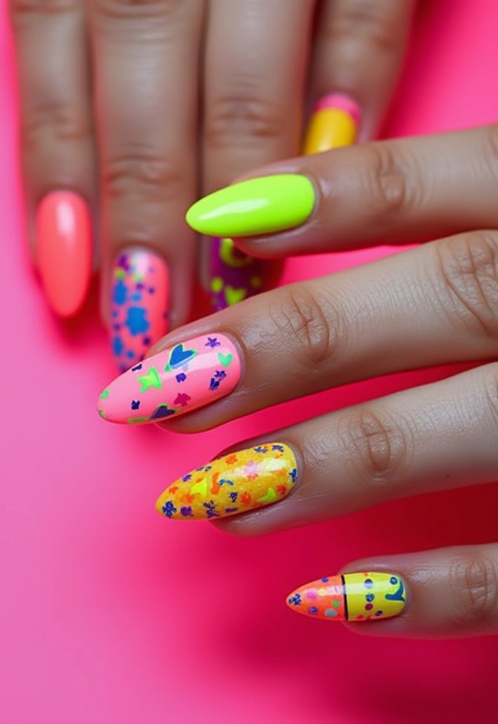 25 Stunning Nail Designs You Can DIY at Home (Your Friends Will Be Jealous!) - 7. Neon Nail Designs