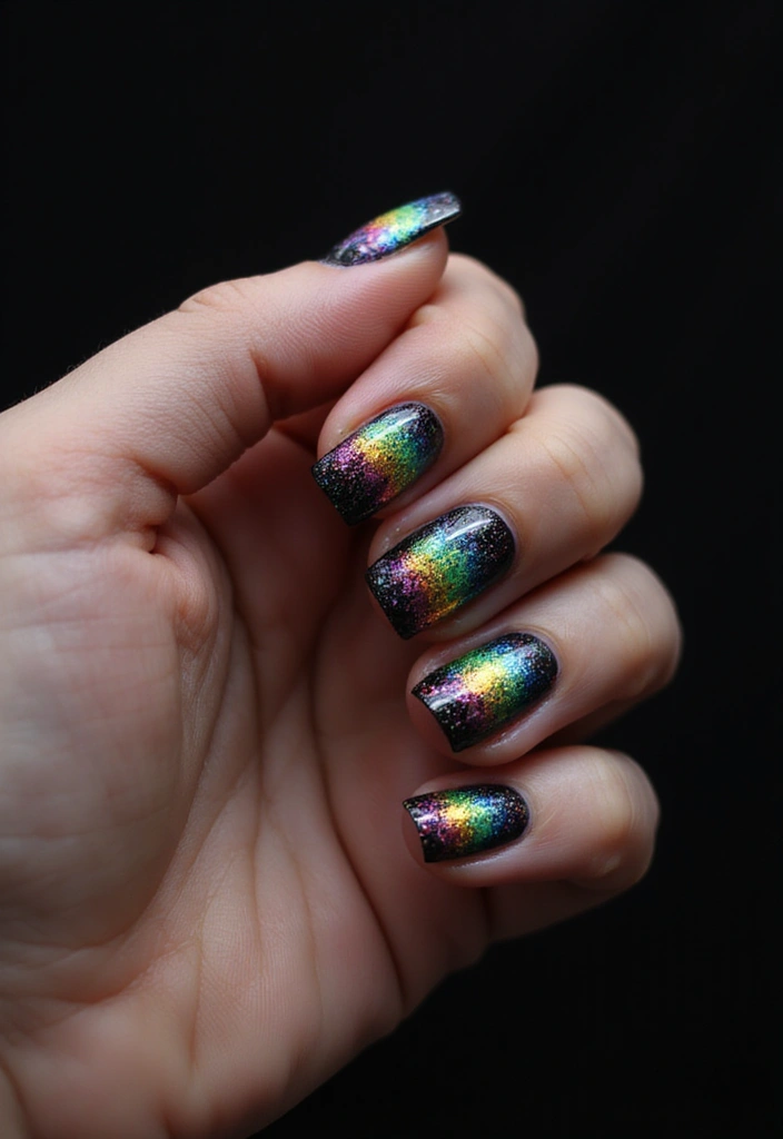 13 Stunning Goth Nail Designs for 2025 That Will Make You Stand Out! - 10. Dark Rainbow
