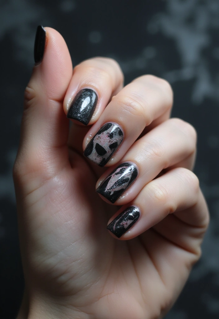 13 Stunning Goth Nail Designs for 2025 That Will Make You Stand Out! - 12. Abstract Art Designs