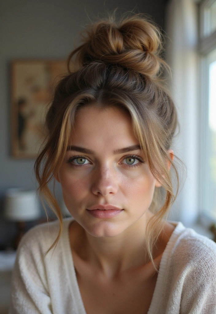 15 Elegant Updo Hairstyles That Will Make You the Star of Any Event (You’ll Love #8!) - 3. Messy Bun