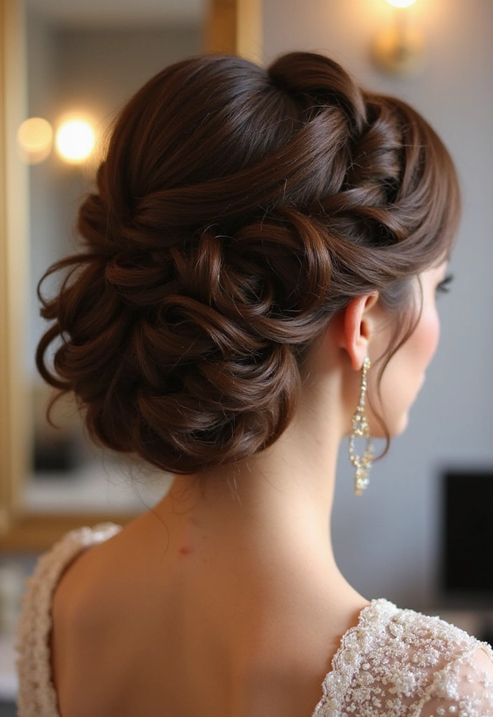 15 Jaw-Dropping Updo Hairstyles for Weddings (You’ll Want to Copy #7!) - 14. Spiral Curled Updo