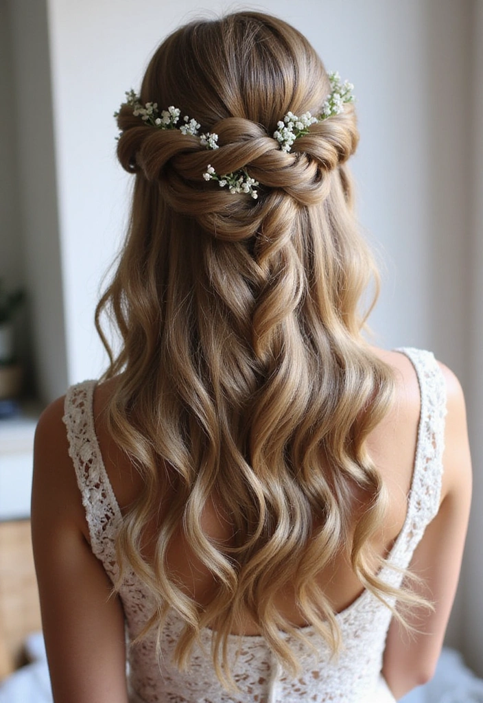 15 Jaw-Dropping Updo Hairstyles for Weddings (You’ll Want to Copy #7!) - 3. Twisted Half-Up