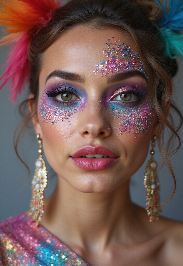 15 Stunning Makeup Tutorials That Will Make You Feel Like a Pro (You Won't Believe #7!) - 9. Festival Vibes: Glitter and Glam