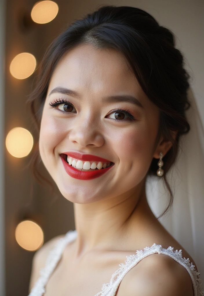 15 Stunning Natural Makeup Looks for Brides That Will Leave You Breathless! - 12. Vibrant Lips with Subtle Eyes
