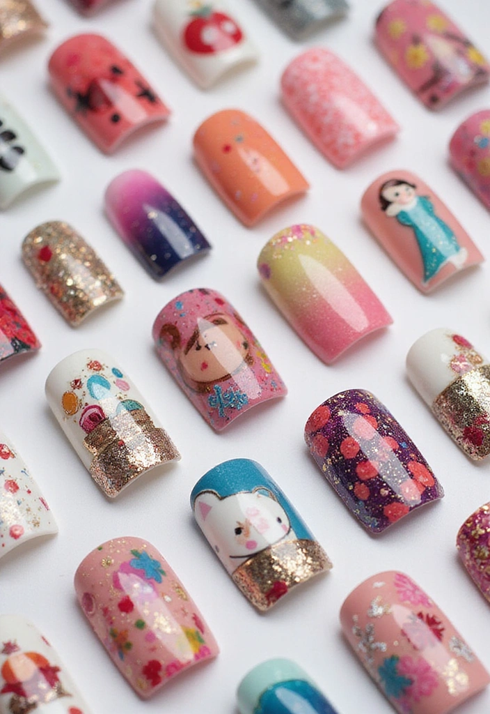 15 Stunning Summer Nails That Will Make You the Center of Attention! - 15. Fun Nail Art Stickers