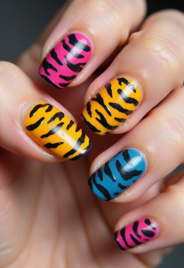 15 Trendy Animal Print Nail Designs to Make Heads Turn in 2025! - 2. Fierce Tiger Stripes
