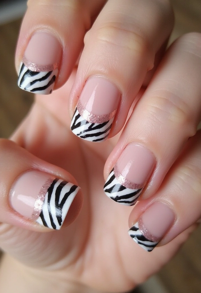 15 Trendy Animal Print Nail Designs to Make Heads Turn in 2025! - 3. Chic Zebra Lines