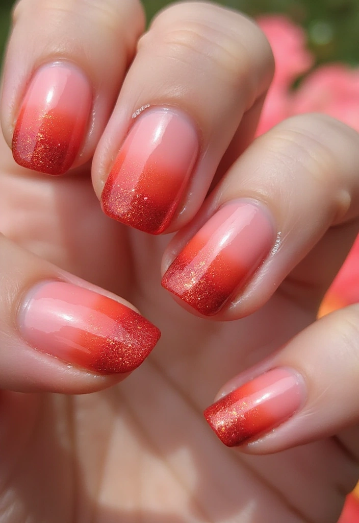 15 Trendy Coral Nails You Can Do at Home (You'll Be Obsessed with #7!) - 2. Coral Ombre Delight