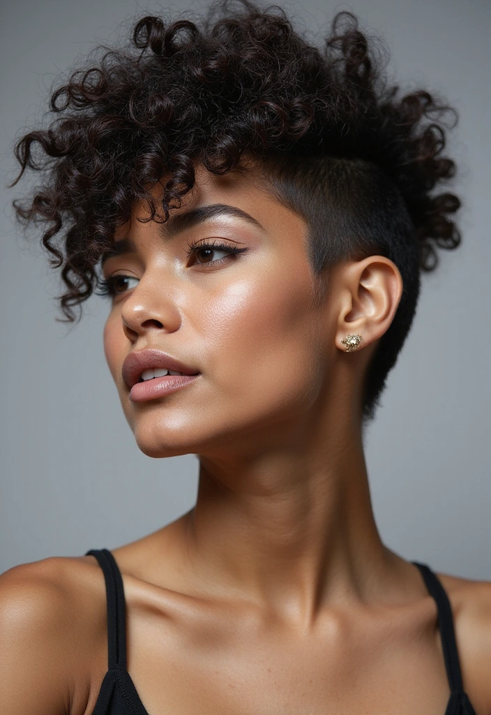 20 Jaw-Dropping Curly Hair Looks That Will Inspire Your Next Style! - 17. Curly Faux Hawk