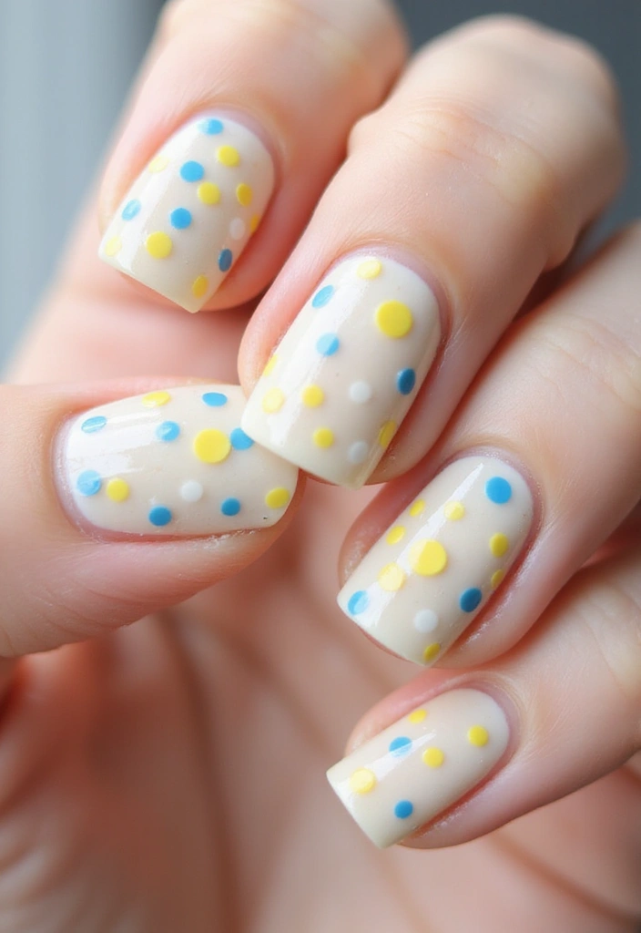 20 Lemon and Blue Nail Designs That Will Make You Squeeze for Joy! ππ - 16. Lemon & Blue Confetti