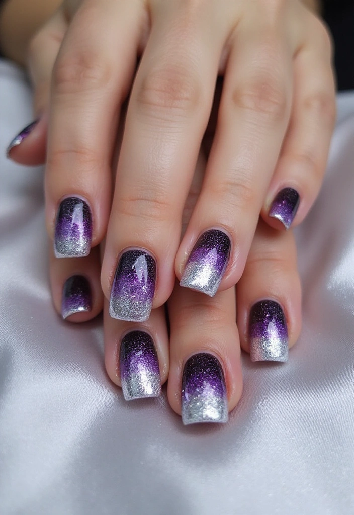 20 Metallic Nail Trends for 2025 That Will Leave You Breathless! - 12. Ombre Glitter: A Shimmery Transition