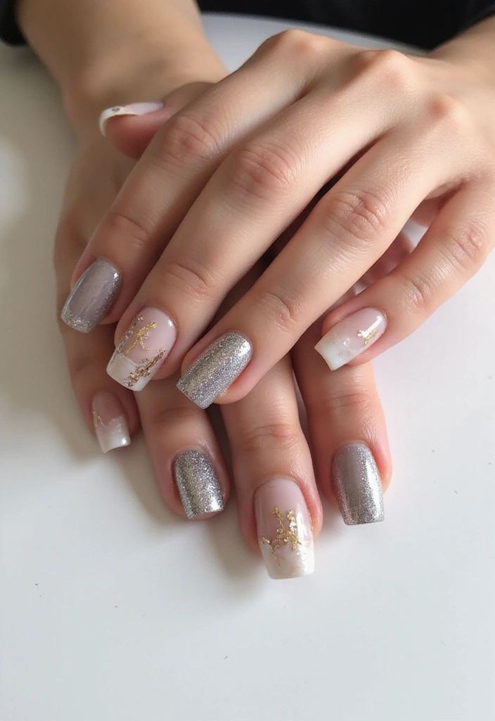 20 Metallic Nail Trends for 2025 That Will Leave You Breathless! - 13. Negative Space Metallics: Modern Minimalism