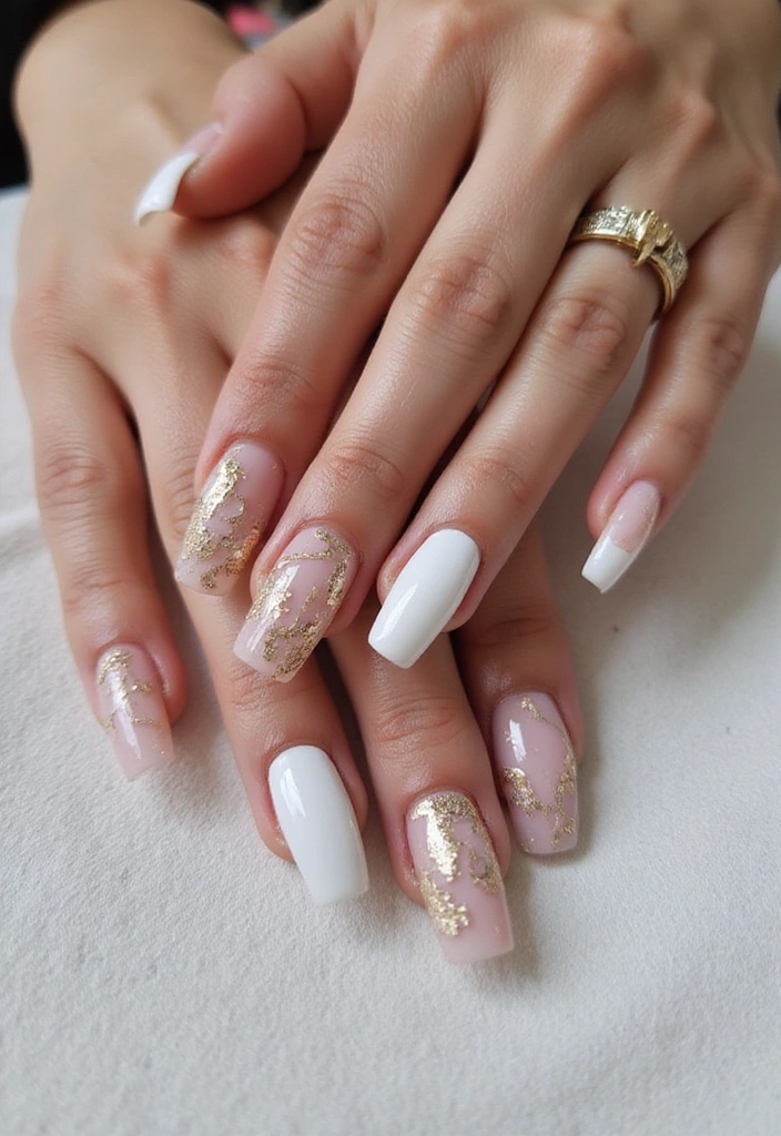 20 Metallic Nail Trends for 2025 That Will Leave You Breathless! - 15. Marble Metallics: A Luxe Finish