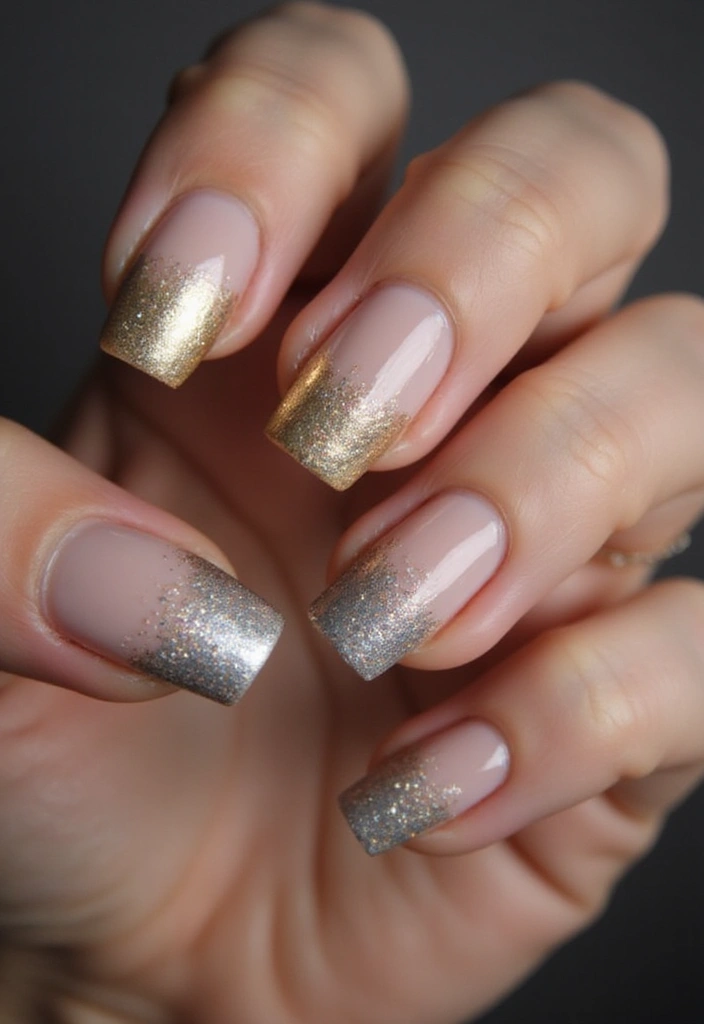 20 Metallic Nail Trends for 2025 That Will Leave You Breathless! - 5. Sparkling Ombre: A Glamorous Fade