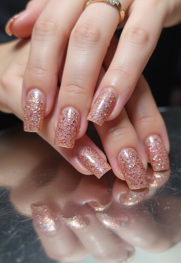 20 Metallic Nail Trends for 2025 That Will Leave You Breathless! - 8. Glittery Metallic: A Dazzling Sparkle