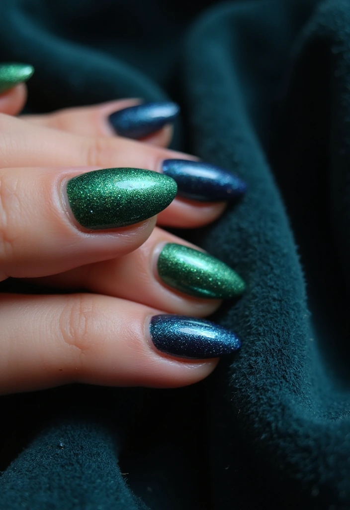 20 Metallic Nail Trends for 2025 That Will Leave You Breathless! - 9. Jewel-Tone Metallics: Rich and Luxurious