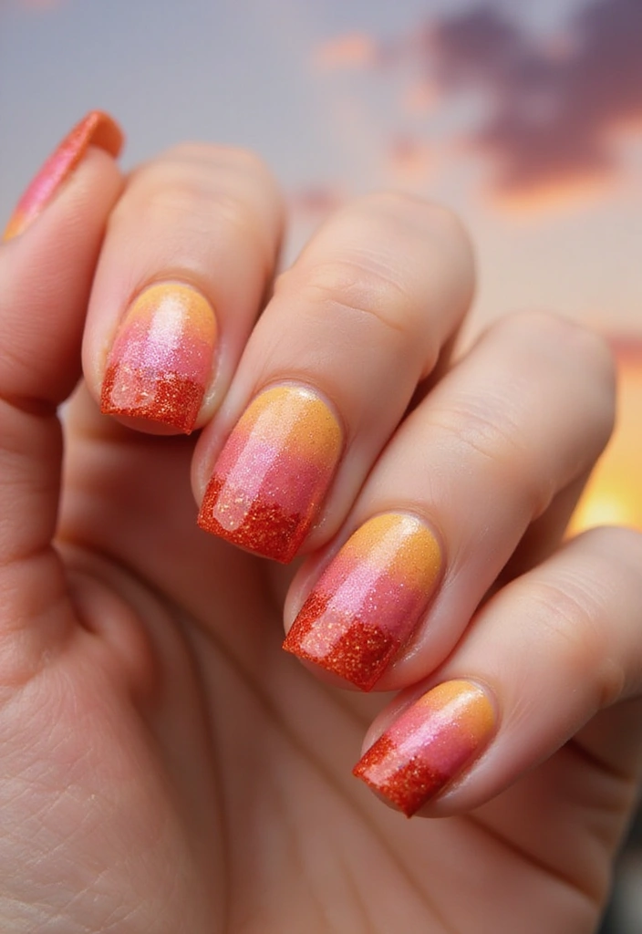 20 Must-Try Summer Nails 2025 Colors That Are Totally In Right Now (You’ll Love #5!) - 5. Sunset Gradient