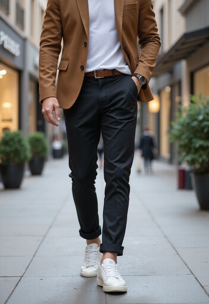 22 Street Style Outfits That’ll Make You the Trendsetter of Your Crew (You Won't Believe #10!) - 16. Classic White Sneakers with Dressy Pants