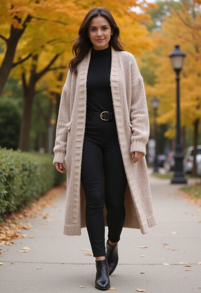 22 Street Style Outfits That’ll Make You the Trendsetter of Your Crew (You Won't Believe #10!) - 4. Layered Look with a Long Cardigan