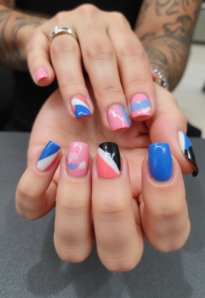 25 Mind-Blowing Nail Designs You Can Totally DIY at Home (You Won't Believe #13!) - 24. Color-Blocked Nails