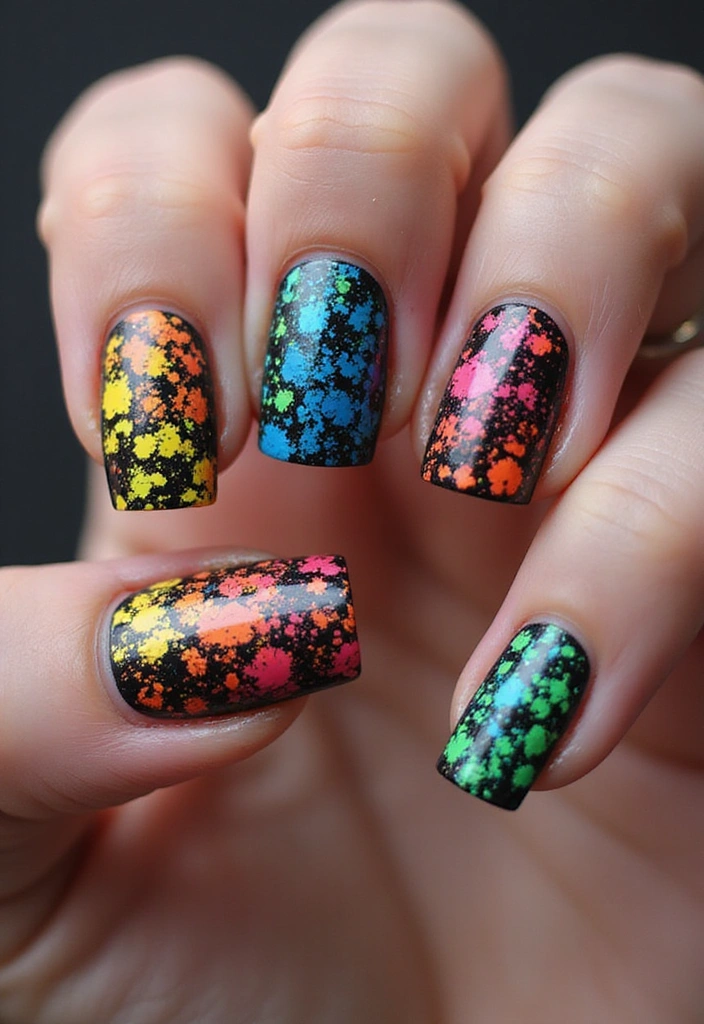 25 Mind-Blowing Nail Designs You Can Totally DIY at Home (You Won't Believe #13!) - 9. Neon Splash