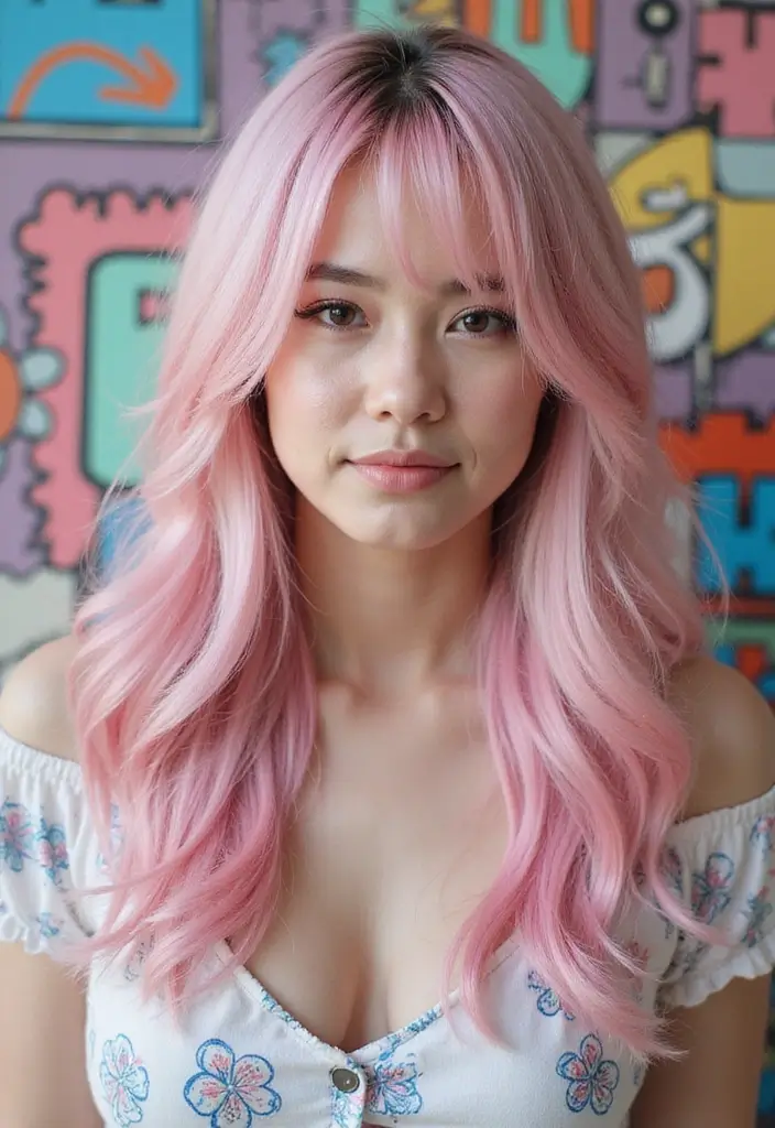 14 Tendencias de Cortes de Cabello Lacio 2025 Que No Puedes Ignorar (¡El #10 Es Un Cambio Total!) - 9. Cabello Lacio con Tintes de Colores Pastel