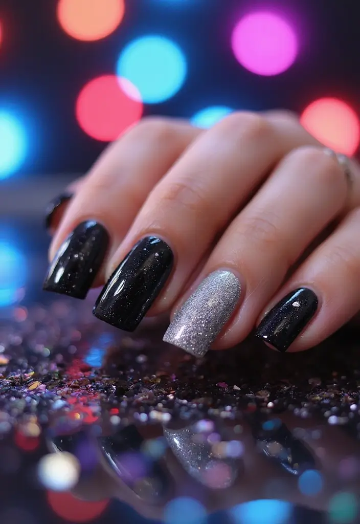 15 Diseños de Uñas de Discoteca que Te Dejarán Sin Aliento (¡No podrás elegir solo uno!) - 1. Glitter Bomb
