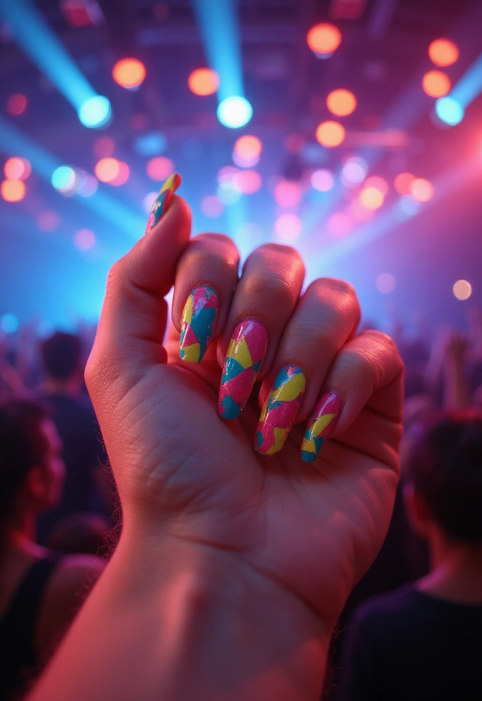 15 Diseños de Uñas de Discoteca que Te Dejarán Sin Aliento (¡No podrás elegir solo uno!) - 3. Geometric Patterns