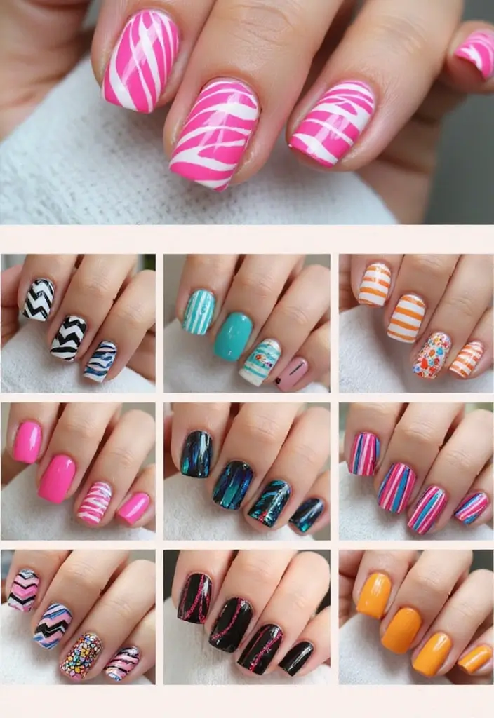 15 Impresionantes Diseños de Uñas para Invierno 2025 que No Puedes Perderte! - 10. Estilo de Rayas