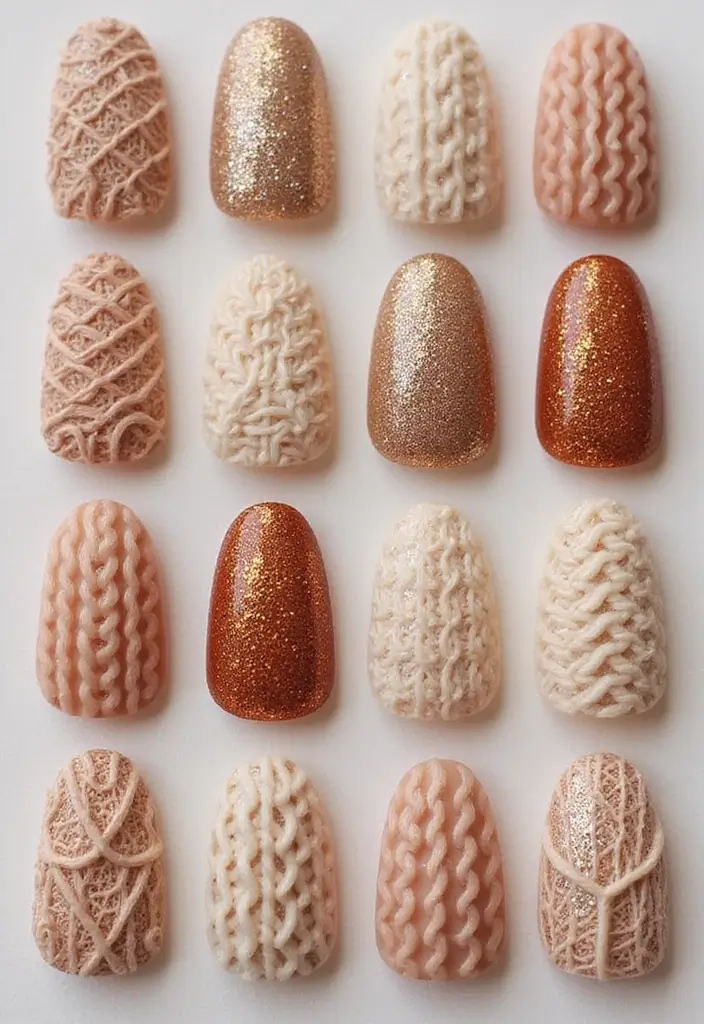 15 Impresionantes Diseños de Uñas para Invierno 2025 que No Puedes Perderte! - 4. Inspiración en el Suéter