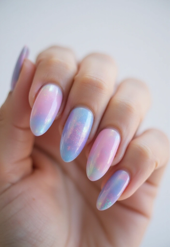 15 Iridescent Nail Designs That'll Make You Shine Like a Rainbow (You Won't Believe #8!) - 10. Iridescent Watercolor Effect