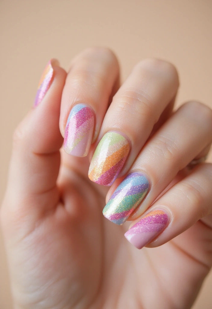 15 Iridescent Nail Designs That'll Make You Shine Like a Rainbow (You Won't Believe #8!) - 14. Iridescent Candy Stripes