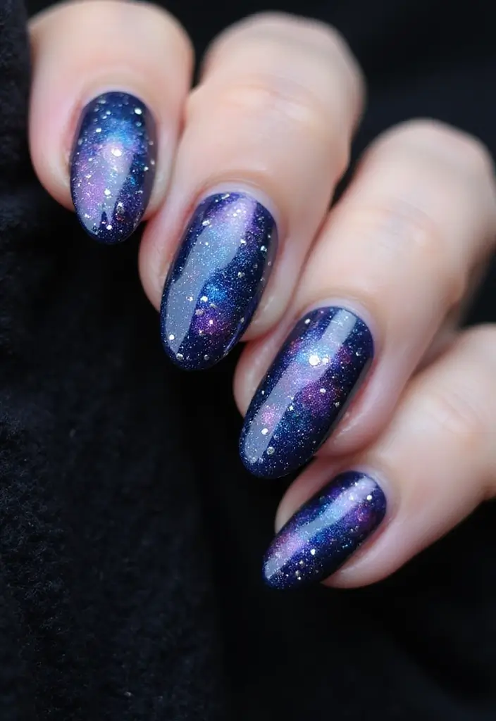 15 Iridescent Nail Designs That'll Make You Shine Like a Rainbow (You Won't Believe #8!) - 15. Iridescent Galaxy Nails