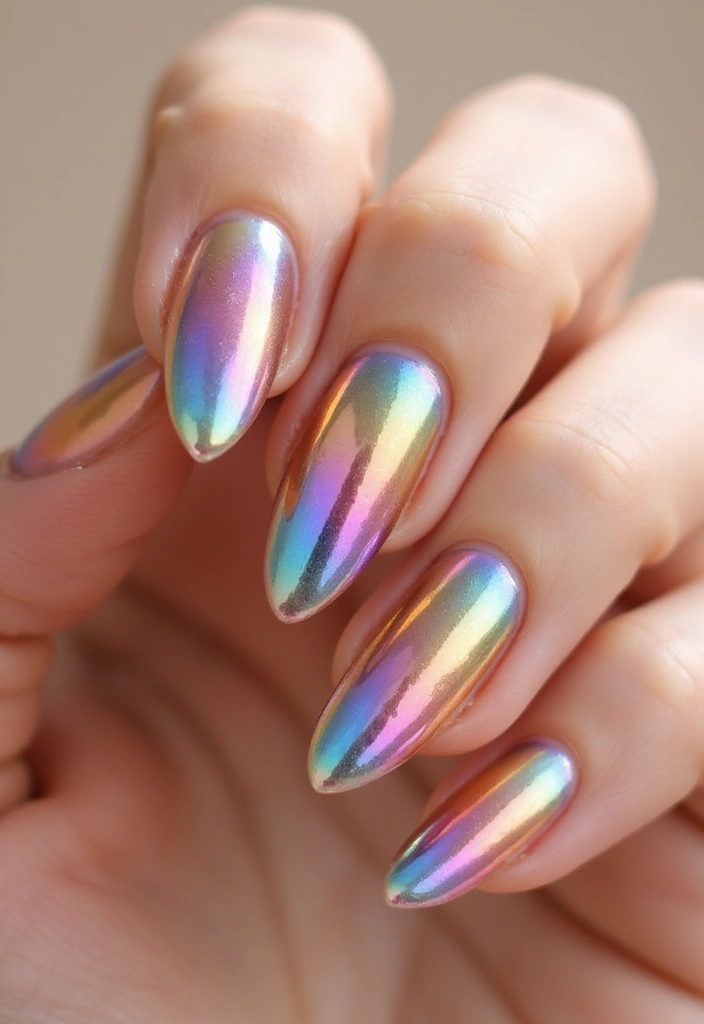 15 Iridescent Nail Designs That'll Make You Shine Like a Rainbow (You Won't Believe #8!) - 4. Prism Rainbow Nails