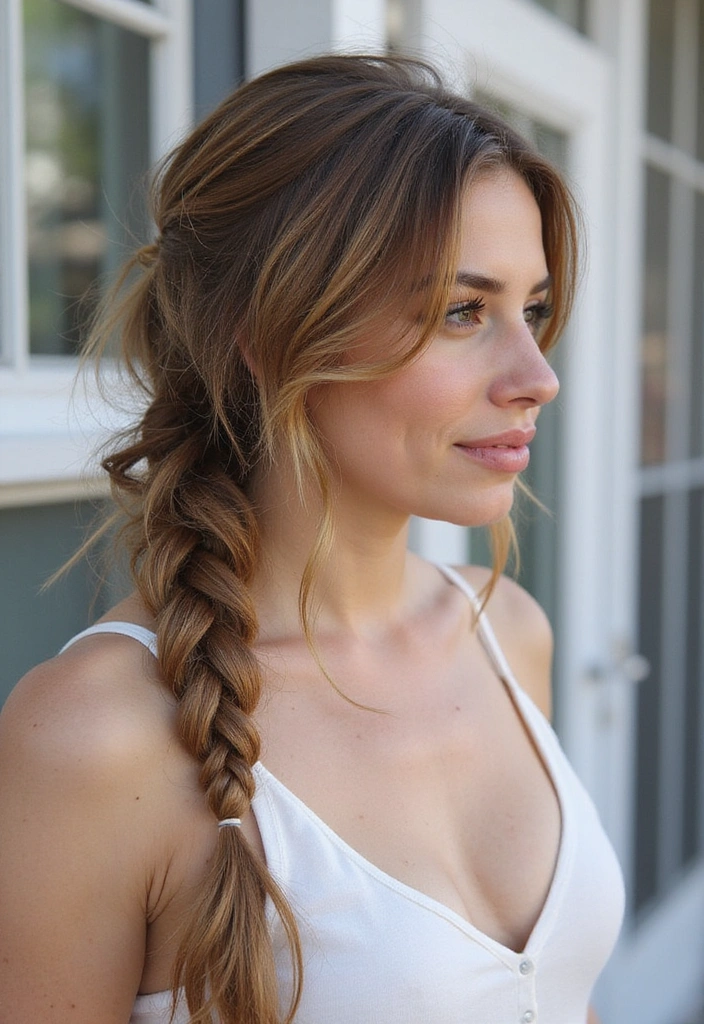 15 Trenzas Fáciles Que Puedes Hacer en Menos de 10 Minutos (Increíble #9!) - 5. Trenza Lateral Deshecha
