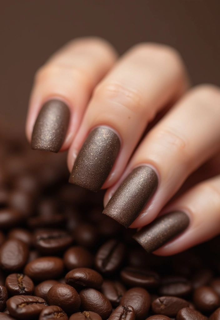 17 Tendencias de Uñas para Agosto 2025 que Debes Probar ¡Te Sorprenderán! - 4. Granos de Café