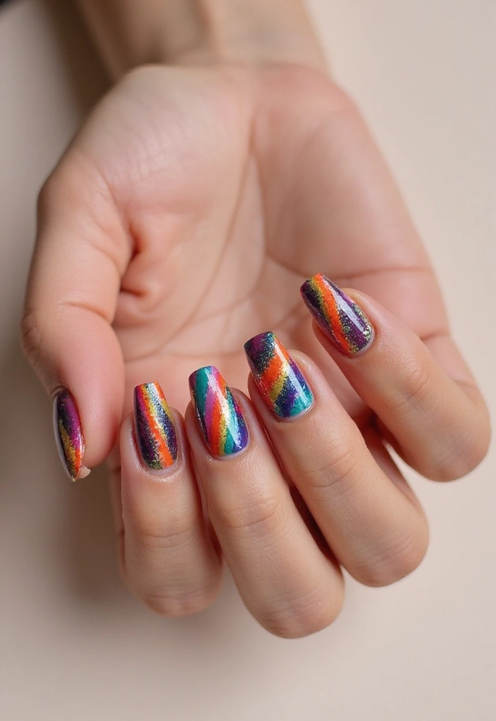 17 Tendencias de Uñas para Agosto 2025 que Debes Probar ¡Te Sorprenderán! - 5. Rayas Verticales