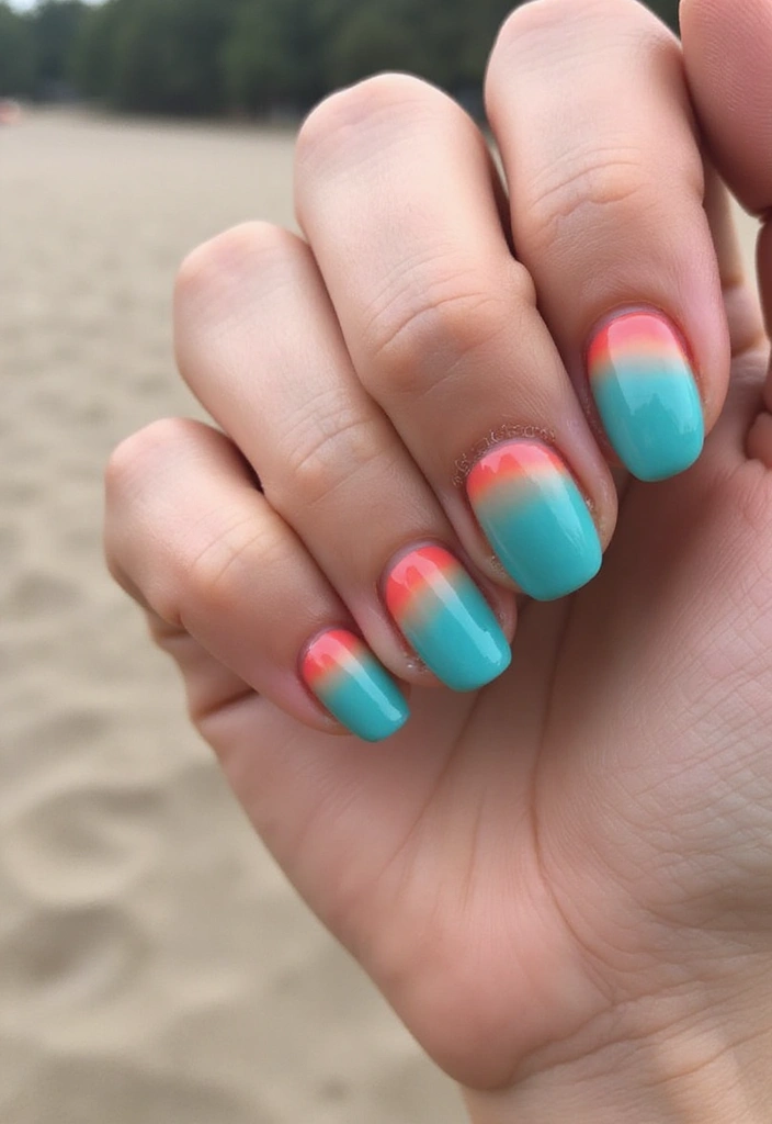 17 Tendencias de Uñas para Agosto 2025 que Debes Probar ¡Te Sorprenderán! - 9. Ombre de Verano
