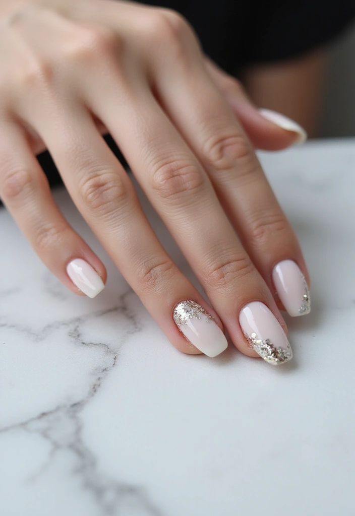 18 Milky Nail Designs That Are Taking Over Instagram (Tip: You’ll Want #7!) - 12. Milky Accents with Foil