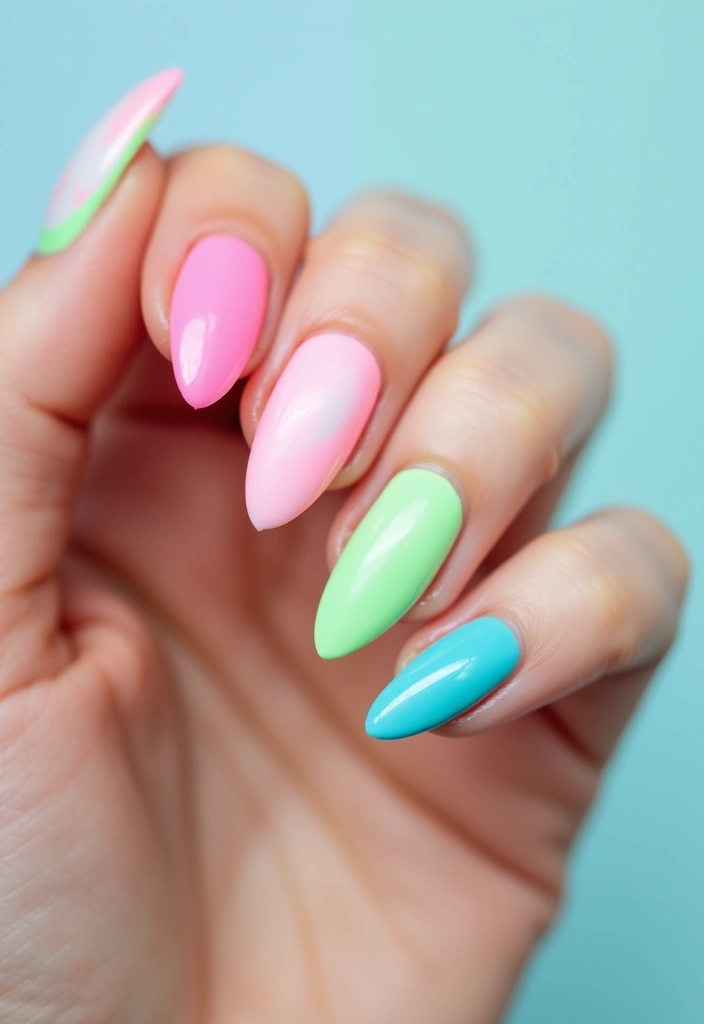 18 Milky Nail Designs That Are Taking Over Instagram (Tip: You’ll Want #7!) - 18. Milky Neon Pop