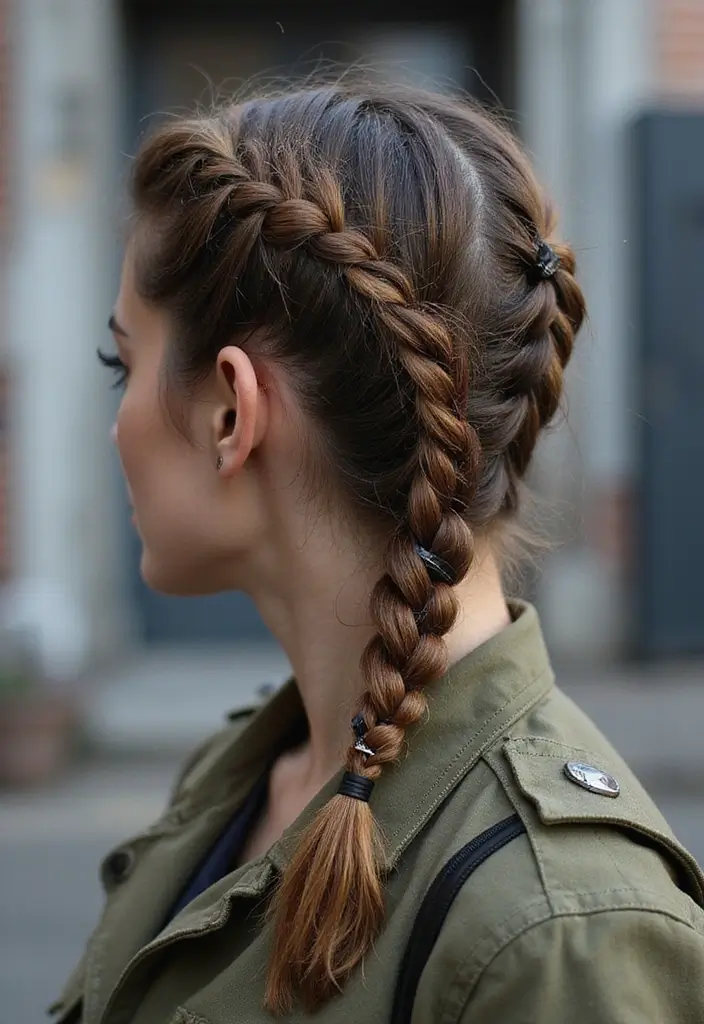 18 Tendencias de Trenzas que Revolucionarán tu Estilo en 2025! - 10. Trenzas Estilo Militar