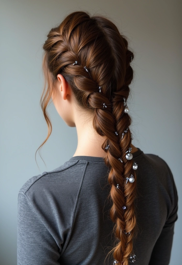 18 Tendencias de Trenzas que Revolucionarán tu Estilo en 2025! - 17. Trenzas de Espiga con Ganchos