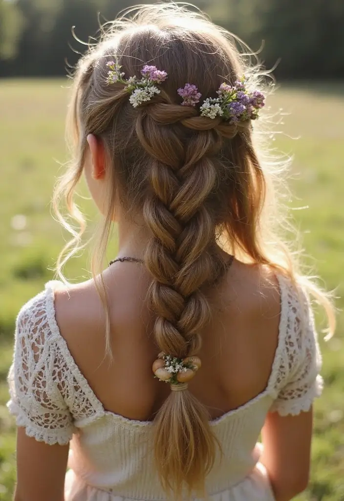 18 Tendencias de Trenzas que Revolucionarán tu Estilo en 2025! - 3. Trenzas Bohemias con Accesorios Naturales