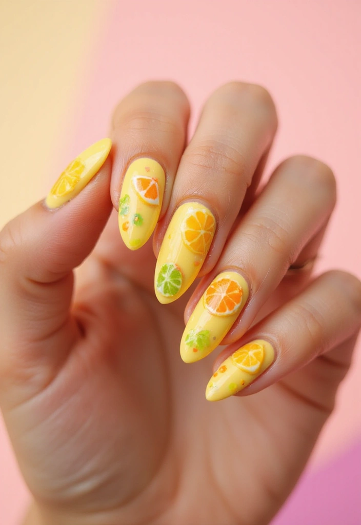 19 Citrus Nail Designs That Will Have You Feeling Fresh and Fabulous! - 17. Citrus Confetti